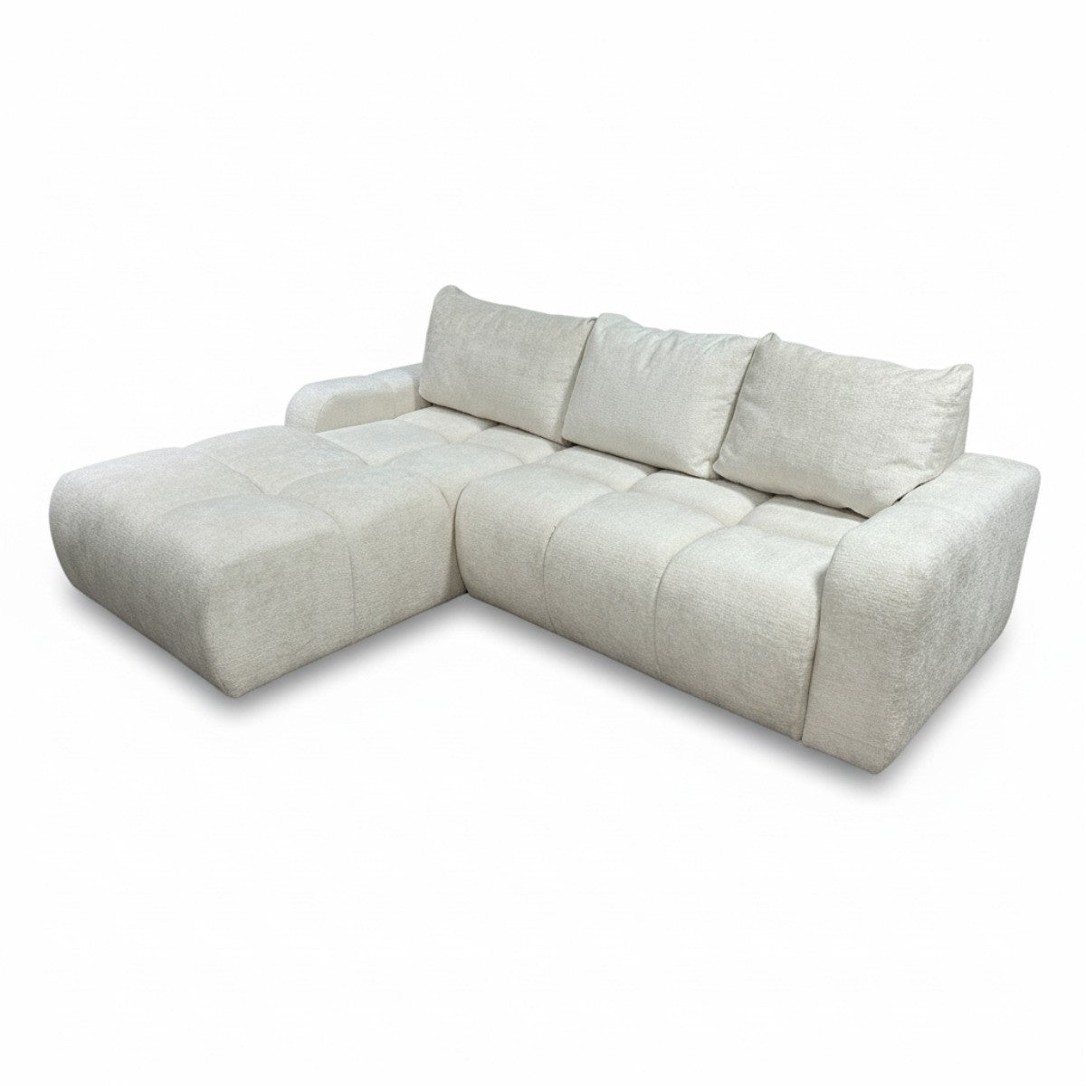 Coltar Extensibil Stanga Kyoto, Lada Depozitare, 5 Locuri, Onyx 1 Ivory, 246 Cm