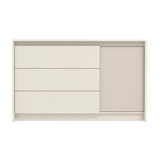 Set Dormitor Cu Comoda Mancester, Pat 160 x 200 Cm, Kashmir Si Gri Deschis