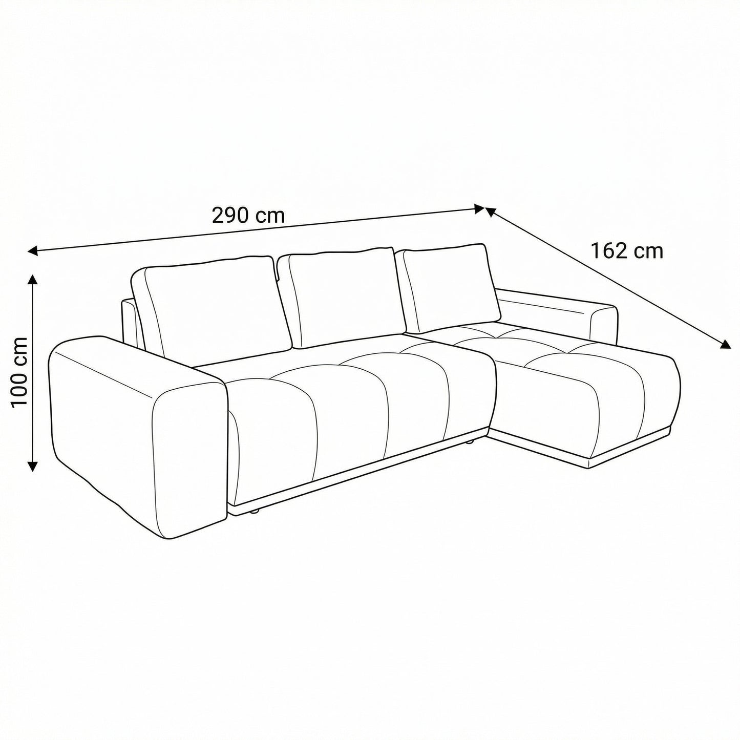 Coltar Extensibil Cu Lada Dreamer, Interschimbabil Stanga/Dreapta, Albastru Inchis, 290 x 162 x 100 Cm