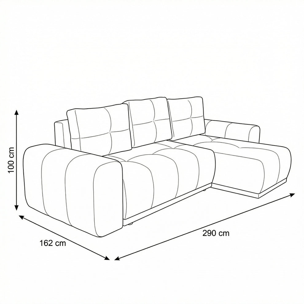 Coltar Extensibil Cu Lada Dreamer, Interschimbabil Stanga/Dreapta, Roz, 290 x 162 x 100 Cm