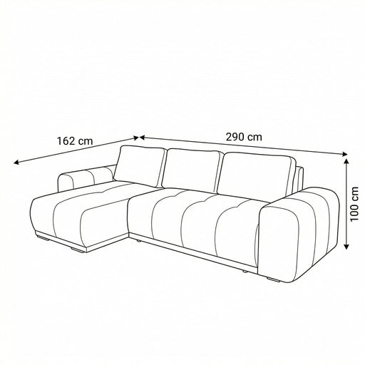 Coltar Extensibil Cu Lada Dreamer, Interschimbabil Stanga/Dreapta, Visiniu, 290 X 162 X 100 Cm