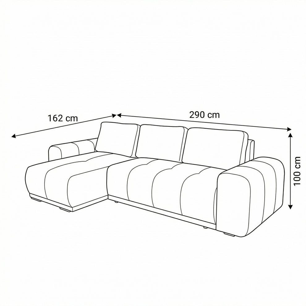Coltar Extensibil Cu Lada Dreamer, Interschimbabil Stanga/Dreapta, Visiniu, 290 X 162 X 100 Cm