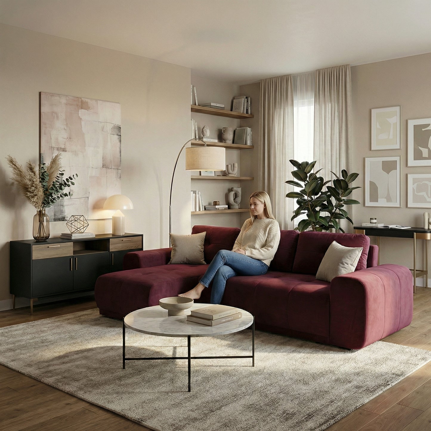 Coltar Extensibil Cu Lada Dreamer, Interschimbabil Stanga/Dreapta, Visiniu, 290 X 162 X 100 Cm