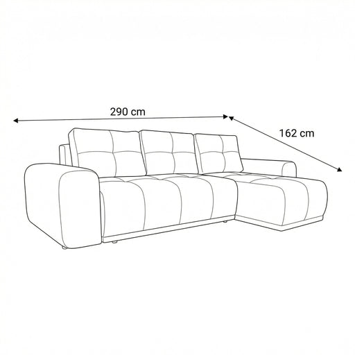 Coltar Extensibil Cu Lada Dreamer, Interschimbabil Stanga/Dreapta, Albastru, 290 x 162 x 100 Cm