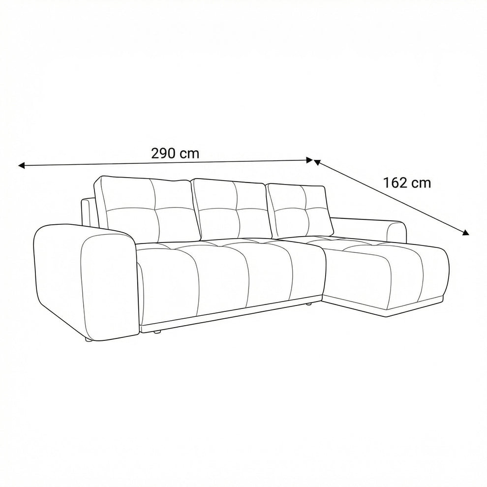 Coltar Extensibil Cu Lada Dreamer, Interschimbabil Stanga/Dreapta, Albastru, 290 x 162 x 100 Cm