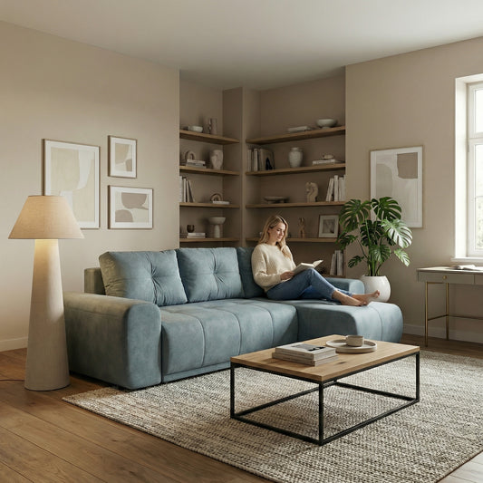 Coltar Extensibil Cu Lada Dreamer, Interschimbabil Stanga/Dreapta, Albastru, 290 x 162 x 100 Cm