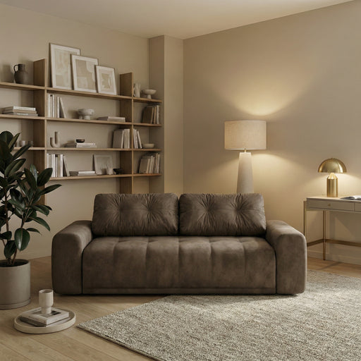 Canapea Extensibila Cu Lada Depozitare Dreamer Fancy, Maro, 260 x 110 x 100 Cm