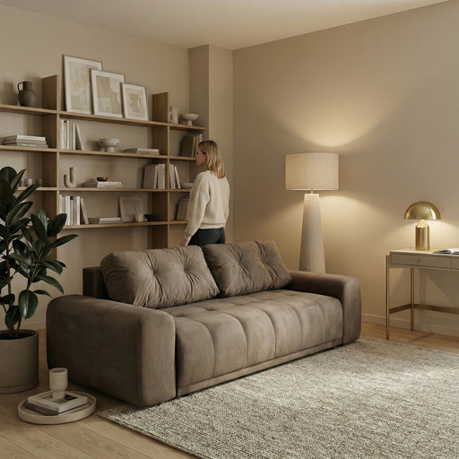 Canapea Extensibila Cu Lada Depozitare Dreamer Fancy, Maro, 260 x 110 x 100 Cm
