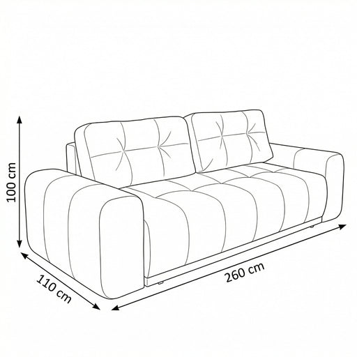 Canapea Extensibila Cu Lada Depozitare Dreamer, Albastru, 260 x 110 x 100 Cm