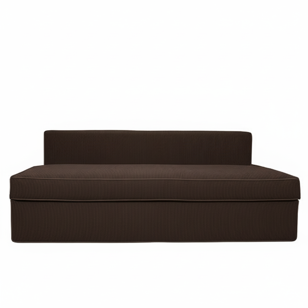 Canapea Extensibila New Modulo, 3 Locuri, Lada Depozitare, Maro, Catifea raiat, 194 Cm