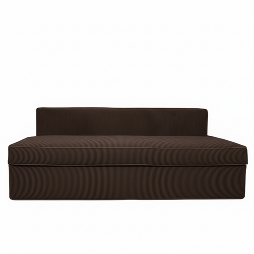 Canapea Extensibila New Modulo, 3 Locuri, Lada Depozitare, Maro, Catifea raiat, 194 Cm