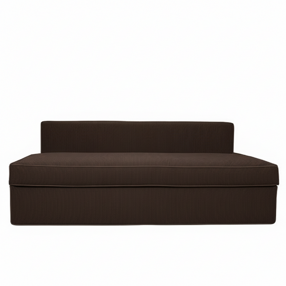 Canapea Extensibila New Modulo, 3 Locuri, Lada Depozitare, Maro, Catifea raiat, 194 Cm