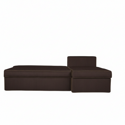 Coltar Extensibil Cu Lada New Modulo, Interschimbabil Stanga/Dreapta,Maro, Catifea raiata, 220 x 80 x 155 Cm