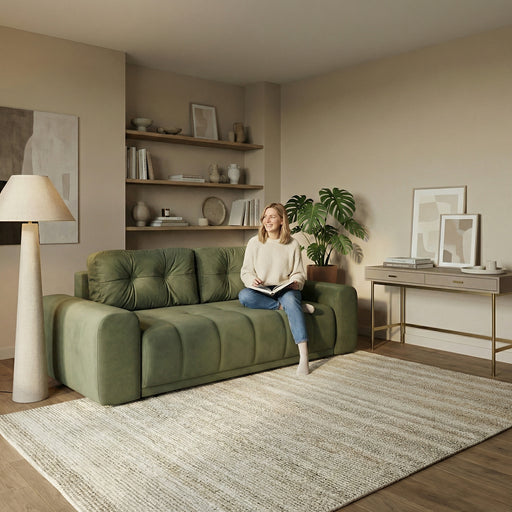 Canapea Extensibila Cu Lada Depozitare Dreamer, Verde, 260 x 110 x 100 Cm