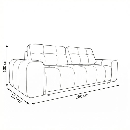 Canapea Extensibila Cu Lada Depozitare Dreamer, Albastru Inchis, 260 x 110 x 100 Cm