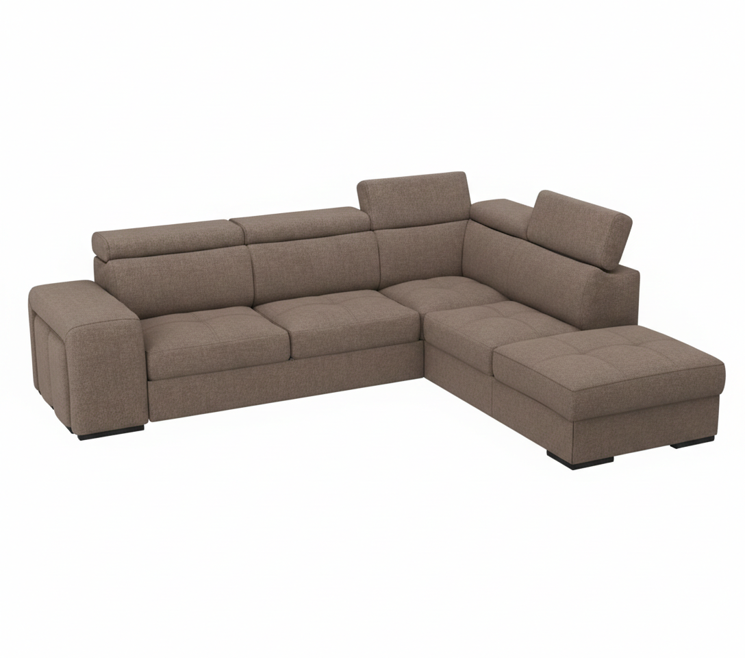 Coltar Extensibil Cu Otoman Ventotene, 5 Locuri, Lada Depozitare Crown 04, 265 Cm