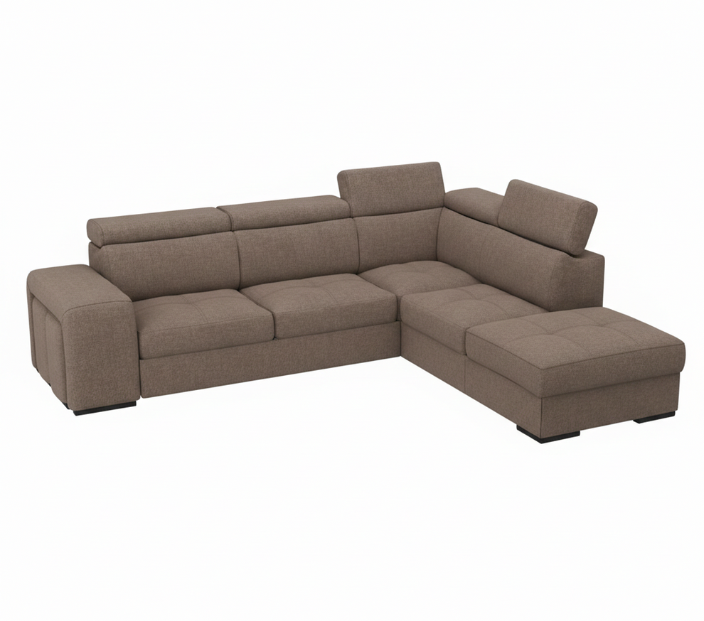 Coltar Extensibil Cu Otoman Ventotene, 5 Locuri, Lada Depozitare Crown 04, 265 Cm