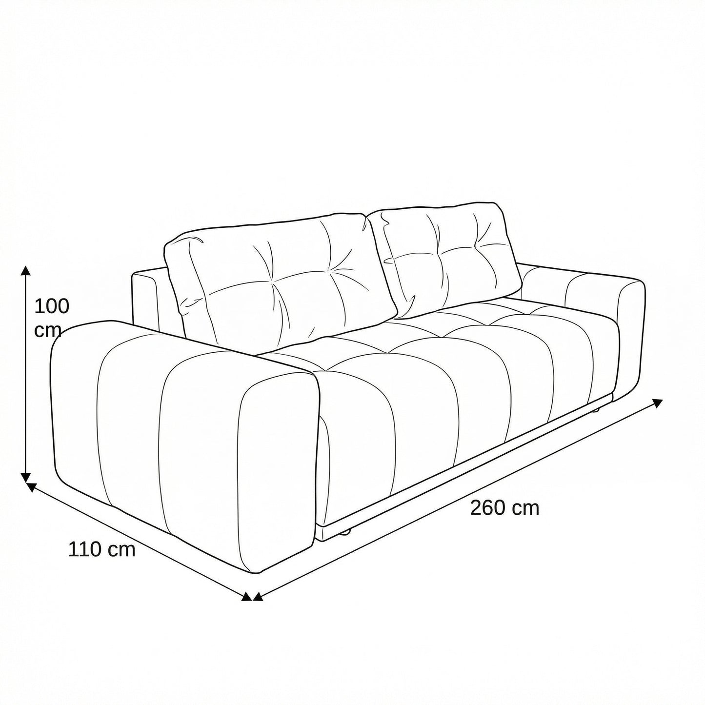 Canapea Extensibila Cu Lada Depozitare Dreamer, Visiniu, 260 x 110 x 100 Cm