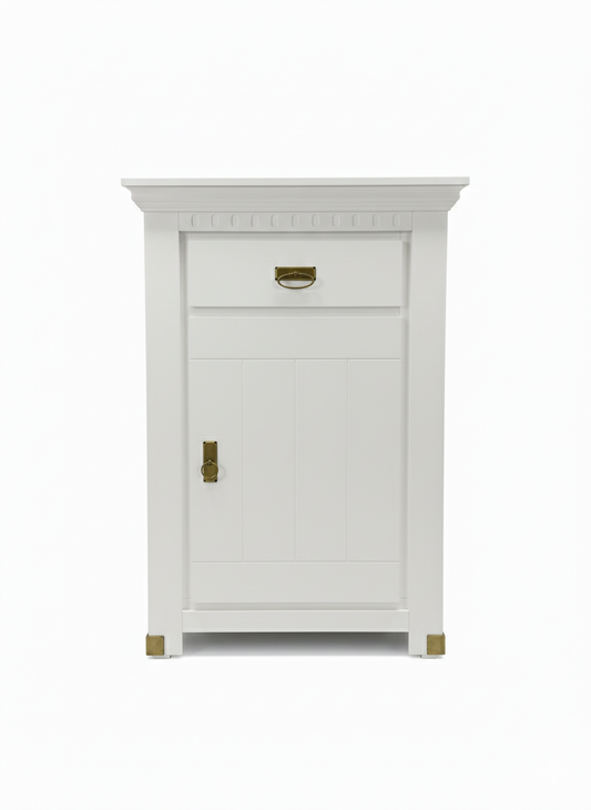 Comoda Cu 1 Usa Si 1 Sertar Saint Tropez Alb, Vopsit, 77.8 Cm