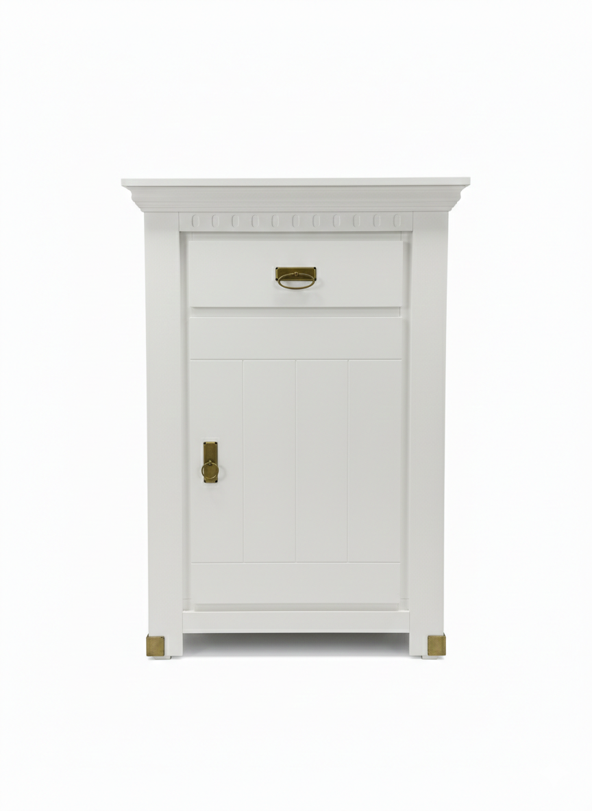 Comoda Cu 1 Usa Si 1 Sertar Saint Tropez Alb, Vopsit, 77.8 Cm