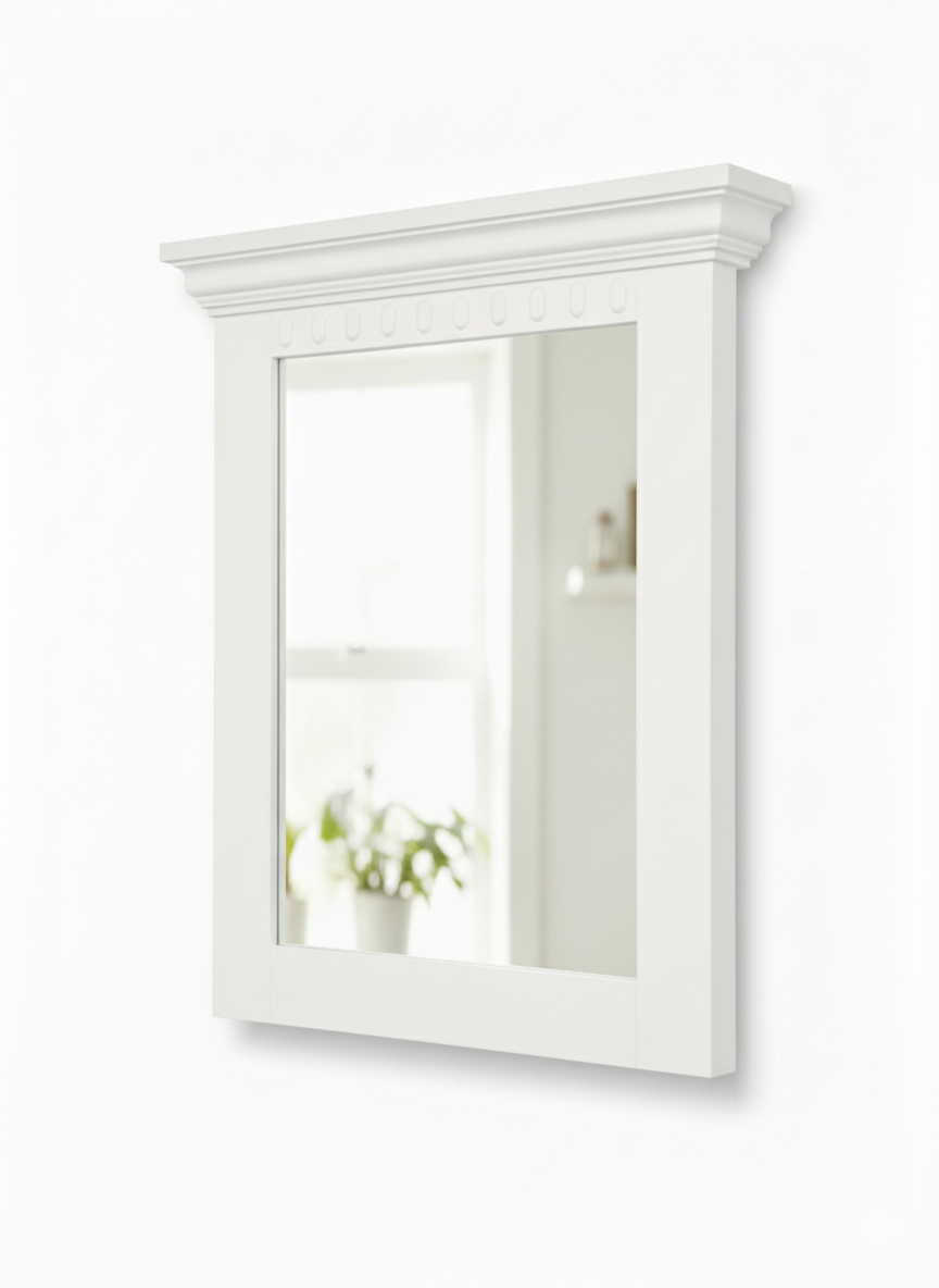Rama Oglinda Saint Tropez Alb, Vopsit 70 Cm