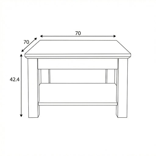 Masă de Cafea Thuxon 70 cm – Gri Grafit Mat și Blat din Furnir de Stejar