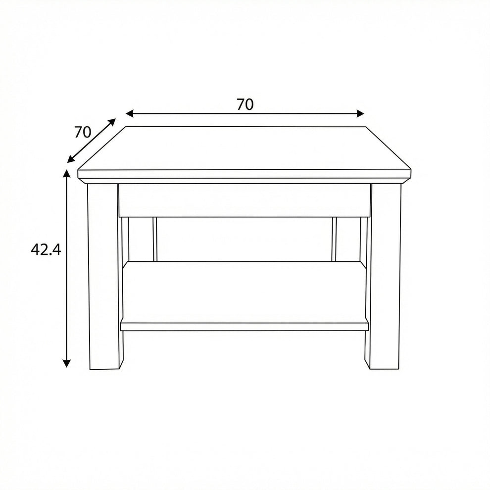 Masă de Cafea Thuxon 70 cm – Gri Grafit Mat și Blat din Furnir de Stejar