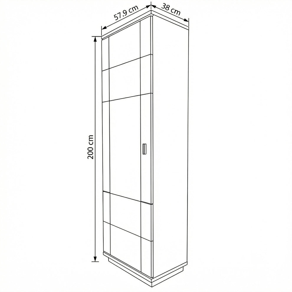 Dulap Hol 1 Usa Zenith, Furnir Stejar, 57.9 Cm