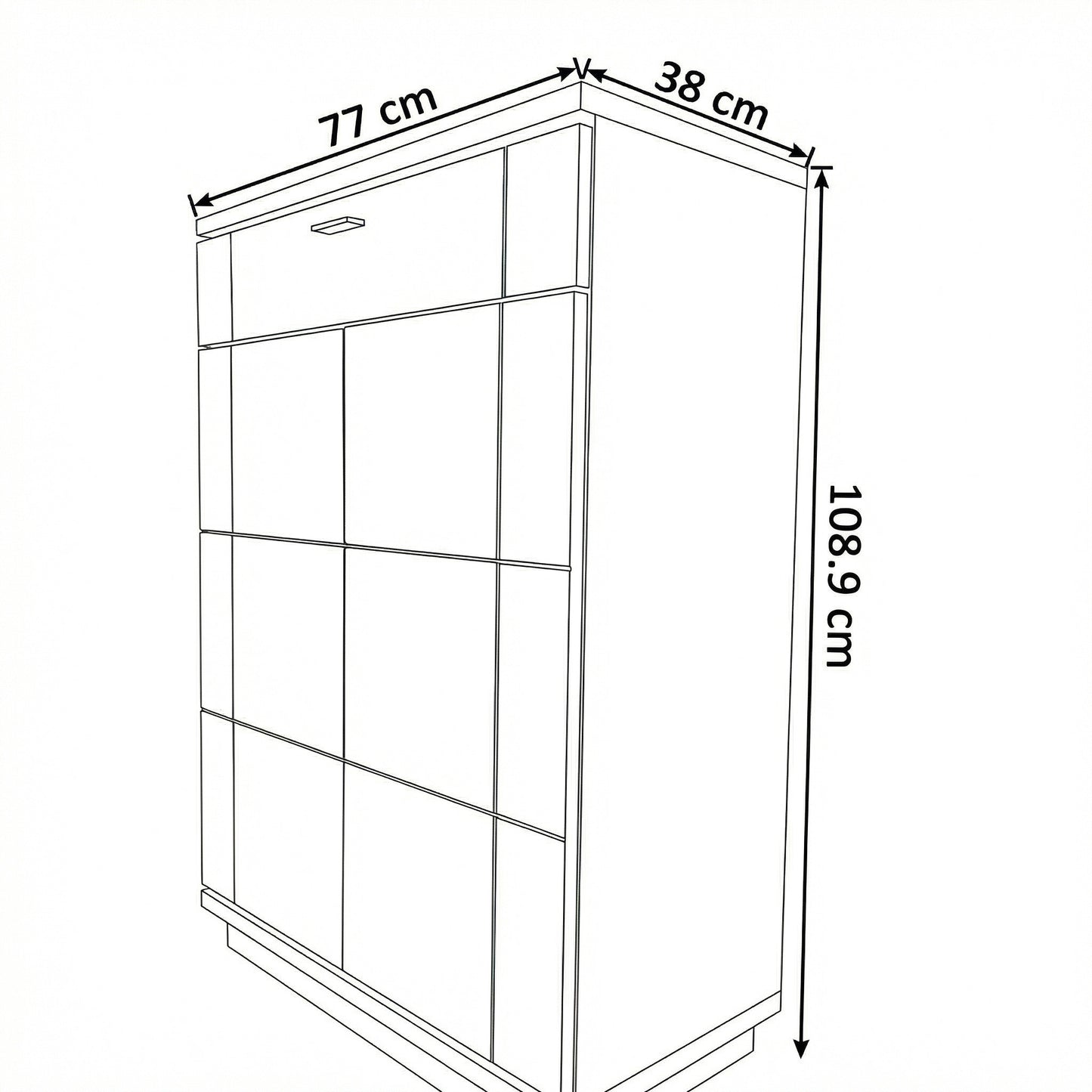 Comoda Hol 2 Usi Si 1  Sertar Zenith, Stejar Furniruit, 77 Cm