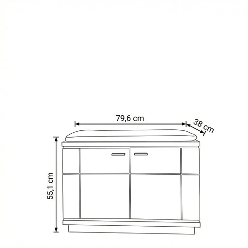 Comoda Hol 2 Usi Zenith, Stejar Furniruit, 79.6 Cm