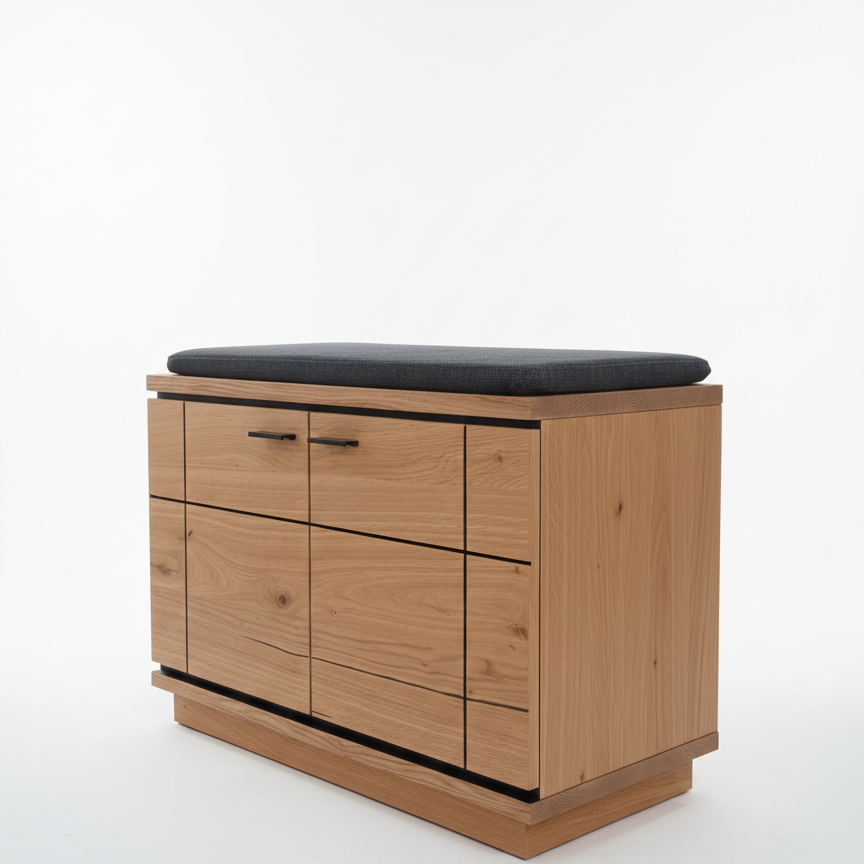 Comoda Hol 2 Usi Zenith, Stejar Furniruit, 79.6 Cm