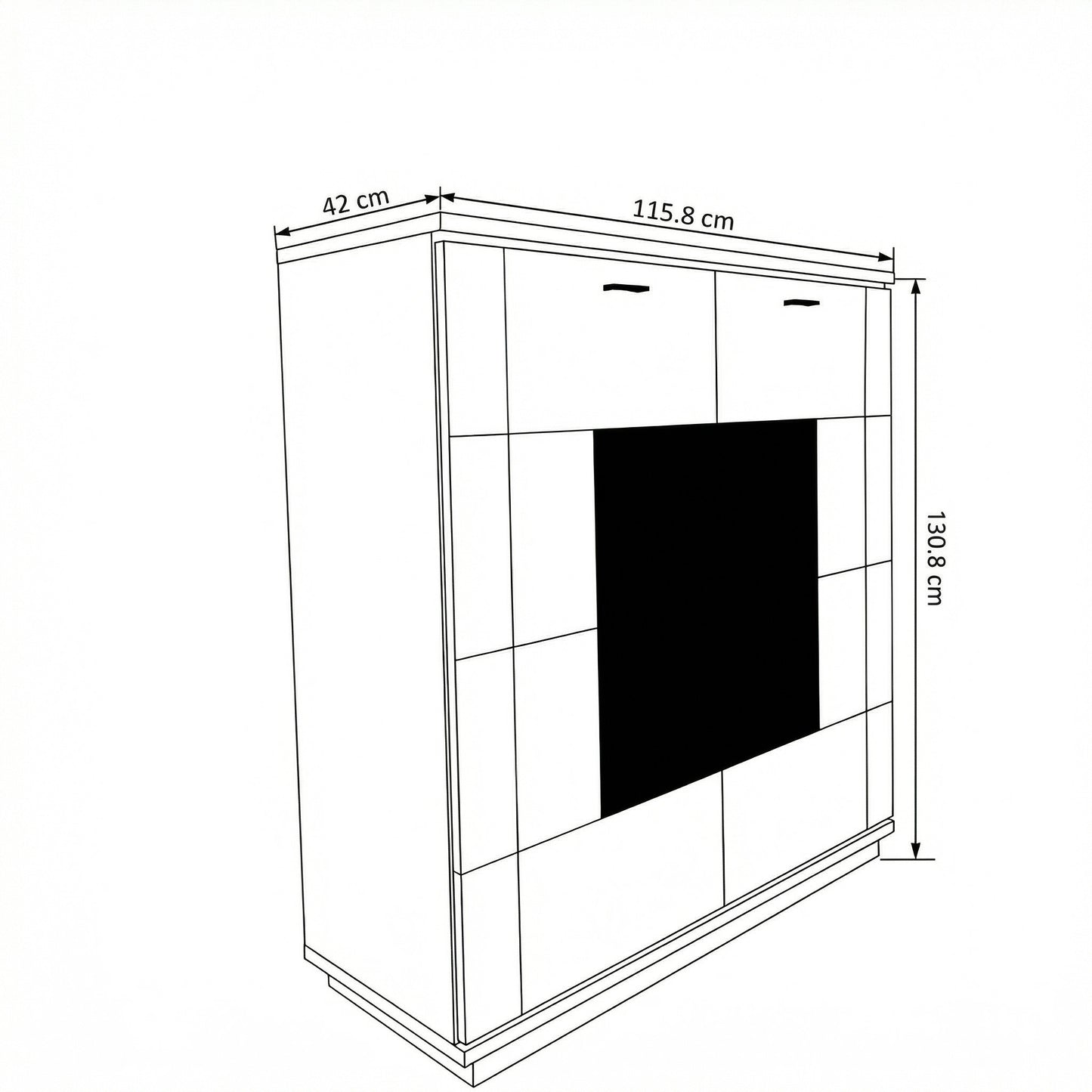 Comoda Bar Cu 2 Usi Zenith, Furniruit Stejar, 115.8 Cm