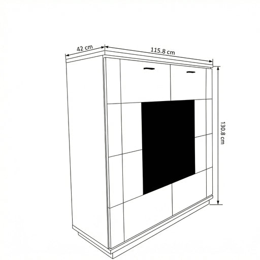Comoda Bar Cu 2 Usi Zenith, Furniruit Stejar, 115.8 Cm