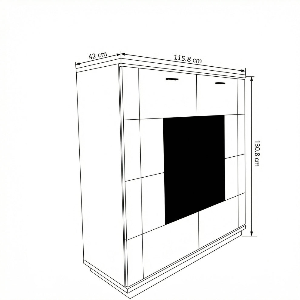 Comoda Bar Cu 2 Usi Zenith, Furniruit Stejar, 115.8 Cm