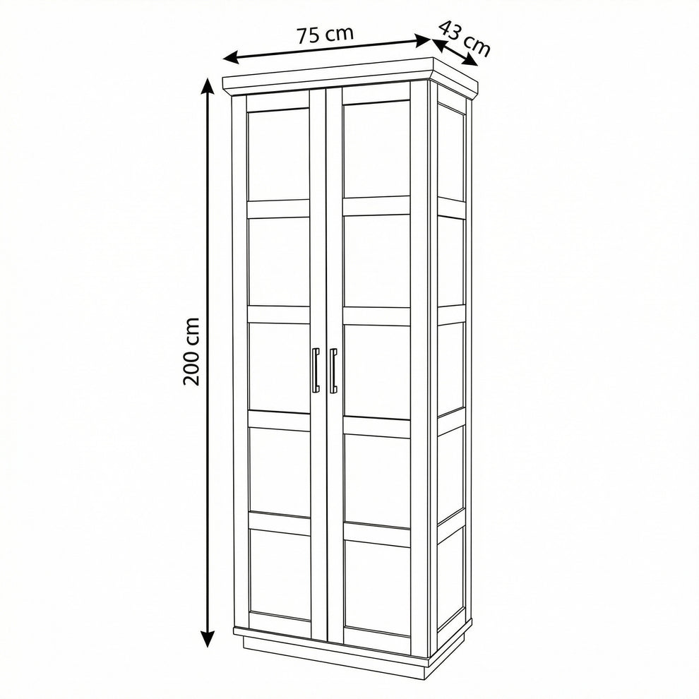 Dulap 2 Usi Alpina Graphit Matt, Vopsit Gri, Furniruit, 75 Cm