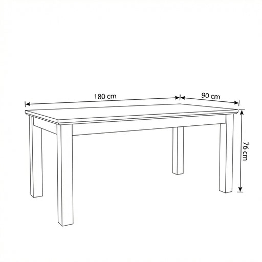 Masa Extensibila Alpina Graphit Matt, Vopsit Gri, Furniruit, 180/235 x 90 x 77 Cm