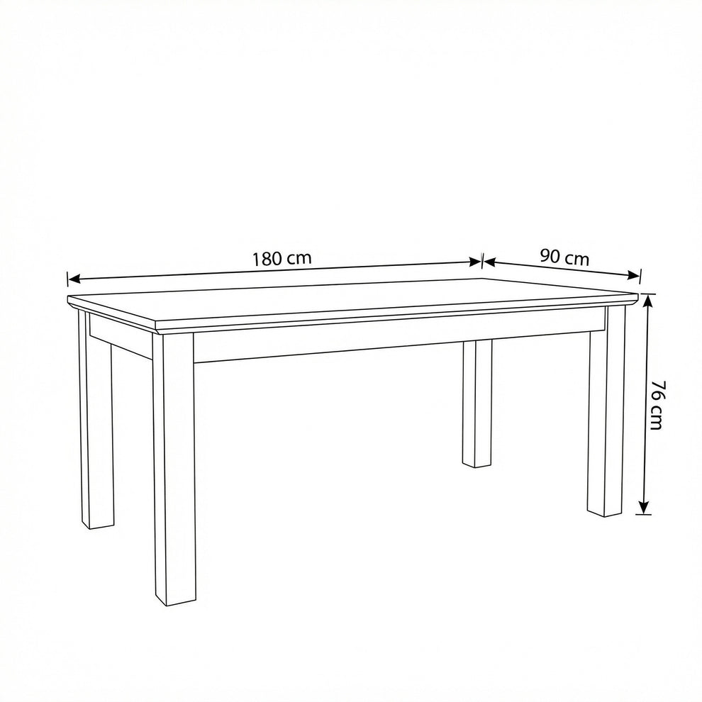 Masa Extensibila Alpina Graphit Matt, Vopsit Gri, Furniruit, 180/235 x 90 x 77 Cm