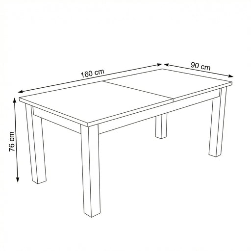 Masa Extensibila Alpina Graphit Matt, Vopsit Gri, Furniruit, 160/215 x 90 x 77 Cm