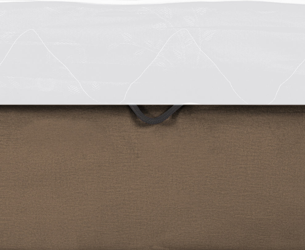 Pat Tapitat Ravel Junior, Dimensiune Saltea 90 x 200 Cm, Cu Somiera Rabatabila Si Panou Stanga, Maro