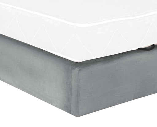 Pat Tapitat Ravel Junior Dimensiune Saltea 90 x 200 Cm, Cu Somiera Rabatabila Si Panou Stanga, Gri