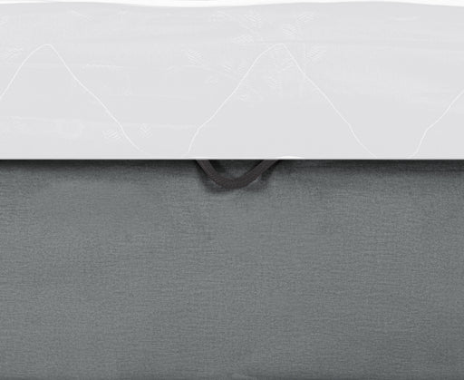 Pat Tapitat Ravel Junior Dimensiune Saltea 90 x 200 Cm, Cu Somiera Rabatabila Si Panou Stanga, Gri