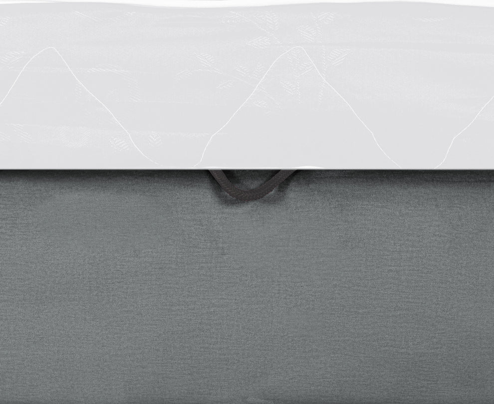 Pat Tapitat Ravel Junior Dimensiune Saltea 90 x 200 Cm, Cu Somiera Rabatabila Si Panou Stanga, Gri