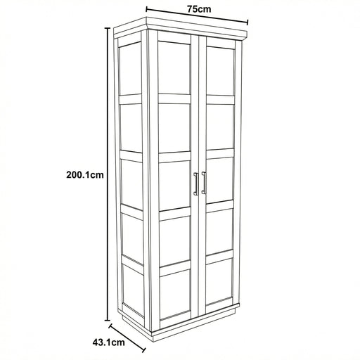 Dulap 2 Usi Alpina, Vopsit Alb, Furniruit, 75 Cm