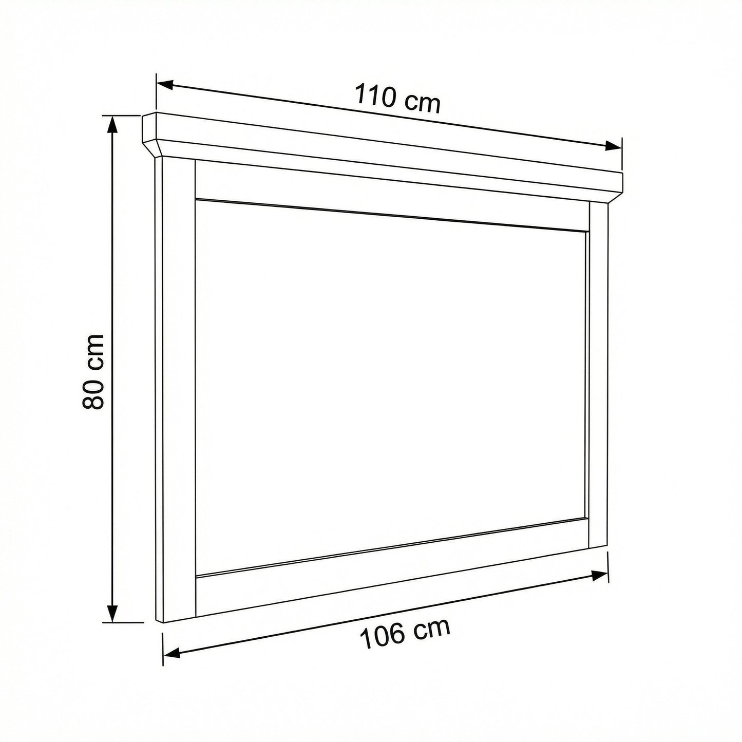Rama Oglinda Alpina, Vopsit Alb, Furniruit, 110 Cm