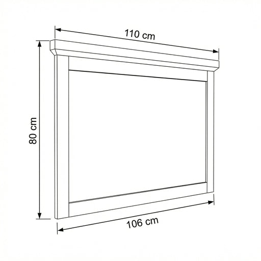 Rama Oglinda Alpina, Vopsit Alb, Furniruit, 110 Cm
