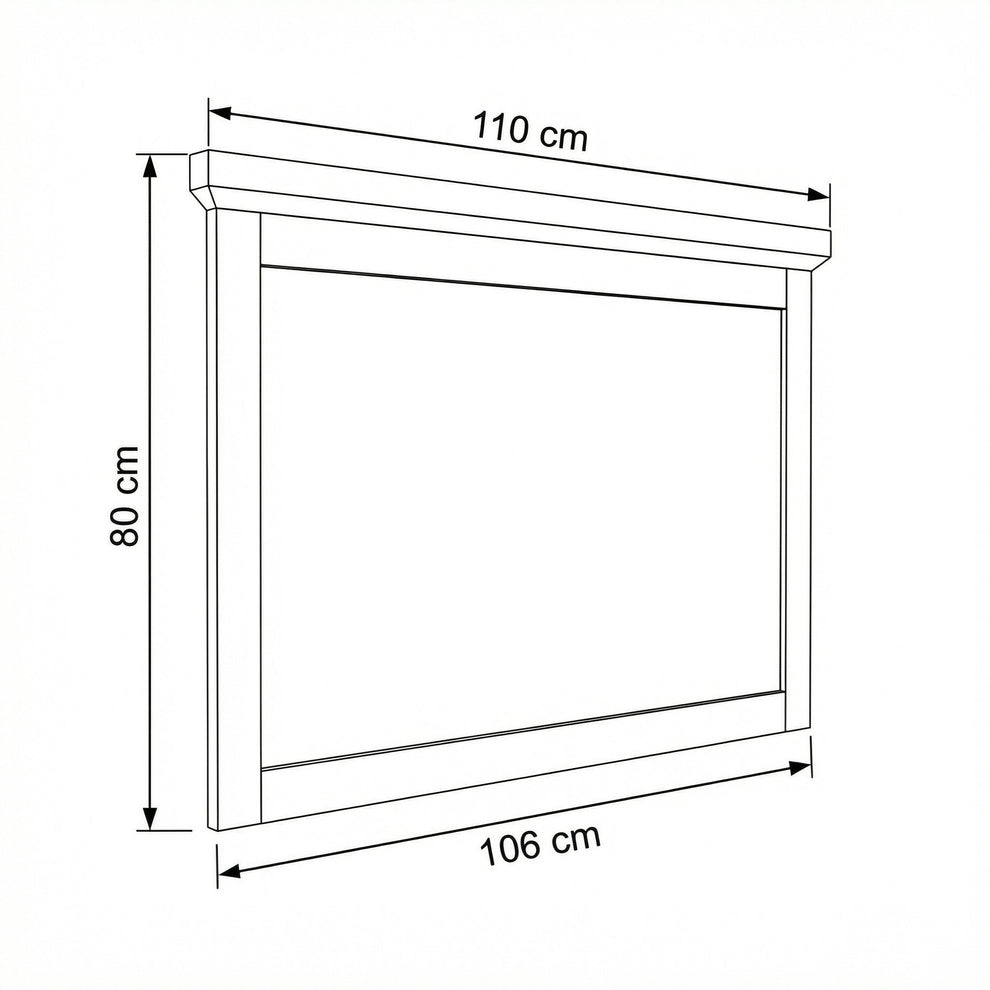 Rama Oglinda Alpina, Vopsit Alb, Furniruit, 110 Cm