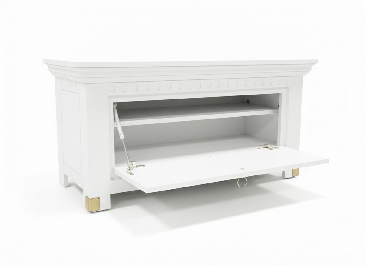 Comoda Pantofi Saint Tropez Alb, Vopsit, 111 Cm