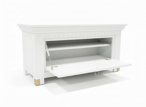 Comoda Pantofi Saint Tropez Alb, Vopsit, 111 Cm
