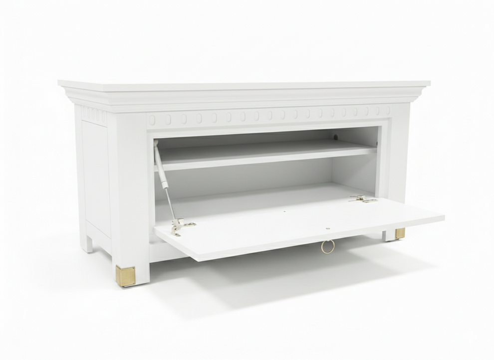 Comoda Pantofi Saint Tropez Alb, Vopsit, 111 Cm
