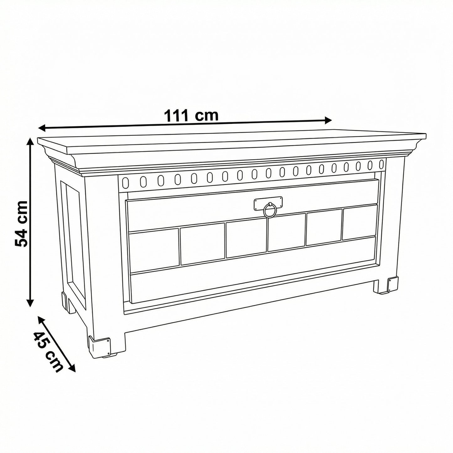 Comoda Pantofi Saint Tropez Alb, Vopsit, 111 Cm